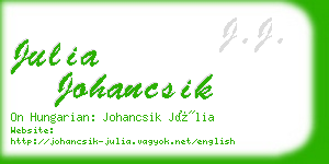 julia johancsik business card